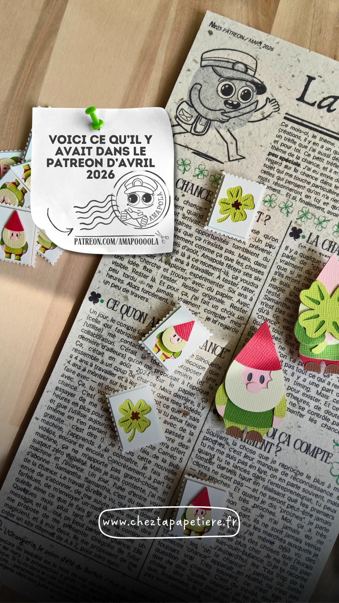 aimant nain de jardin papier fait main creation artisanale decoration frigo amapola