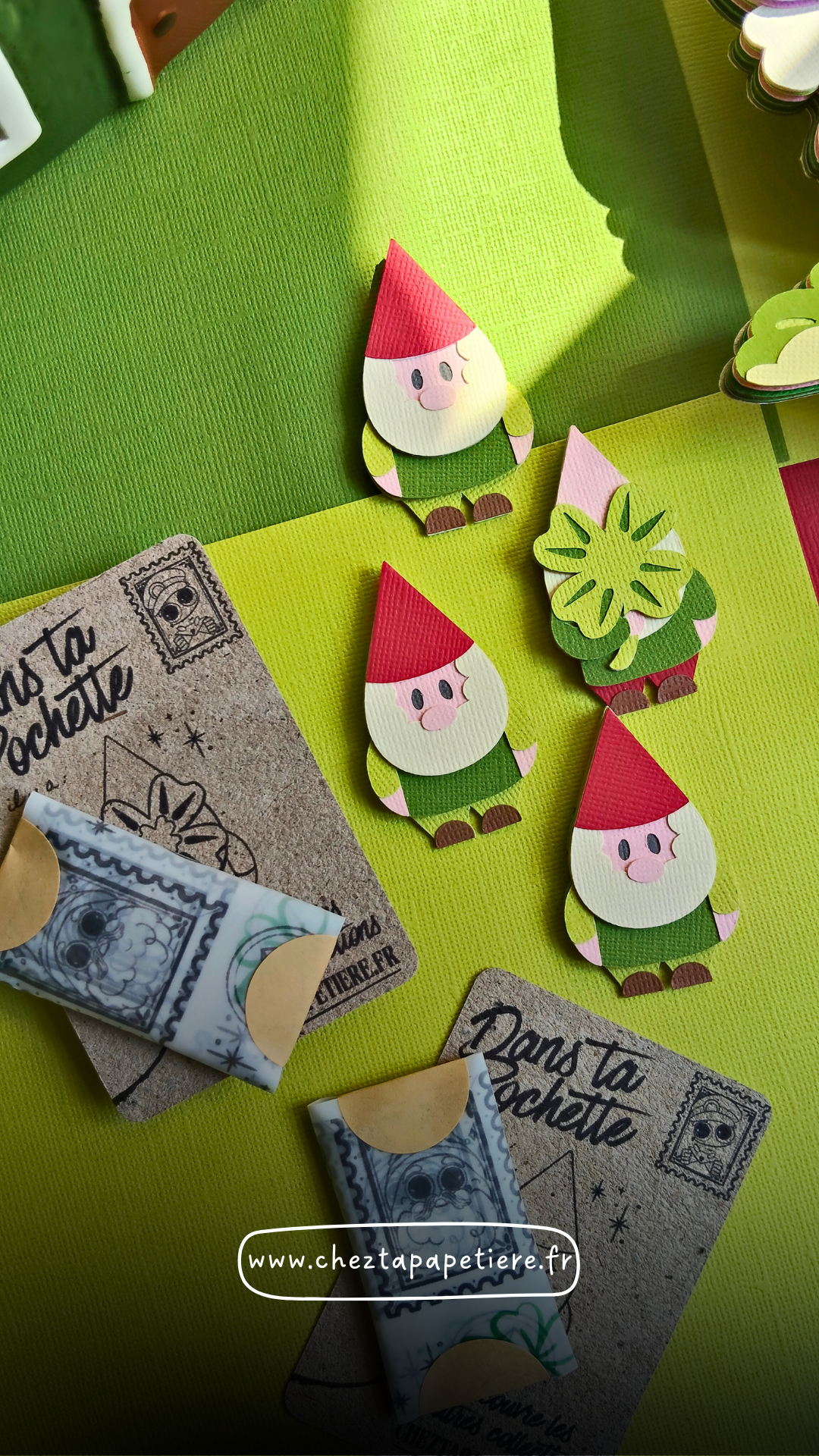 aimant nain de jardin papier fait main creation artisanale decoration frigo amapola