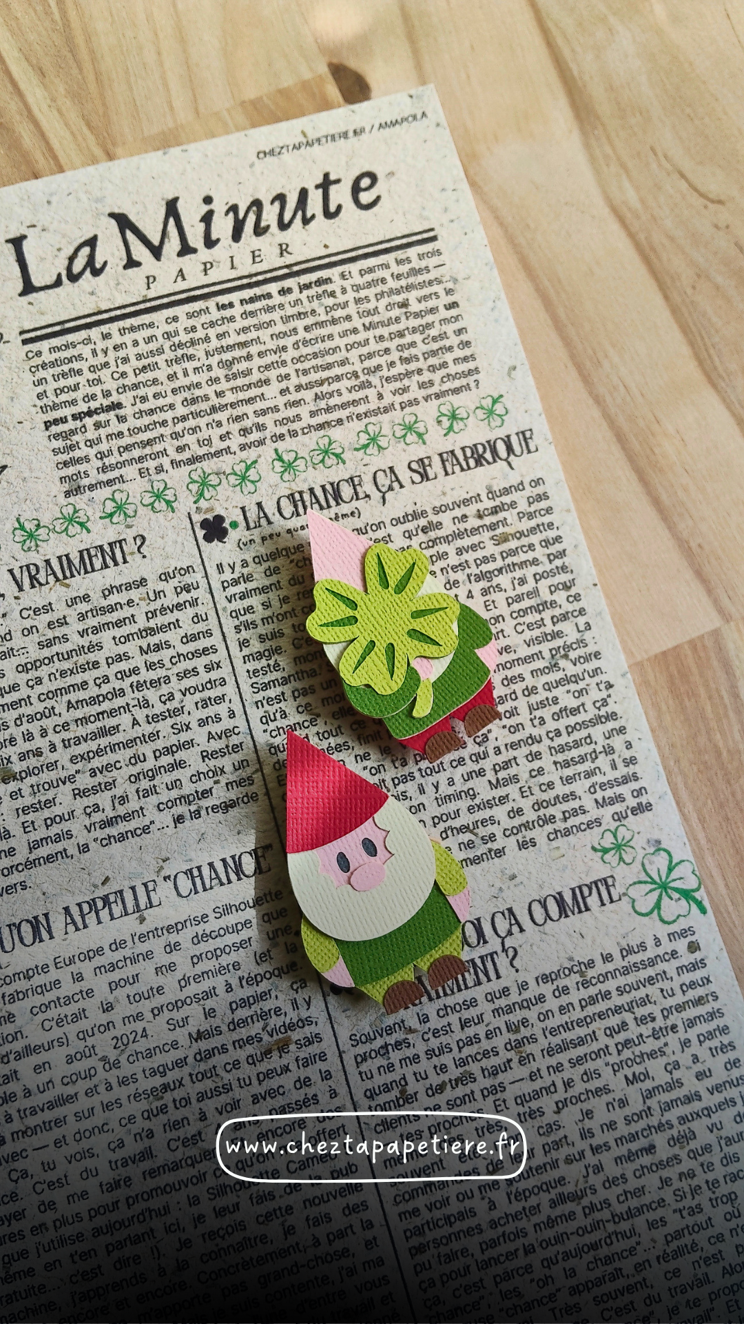 aimant nain de jardin papier fait main creation artisanale decoration frigo amapola